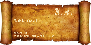 Makk Axel névjegykártya